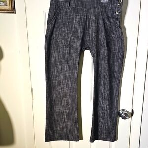 Gray Wide-Leg Pants. By GO-GO. Side Zipper And Buttons. Waist Flat Measurment 37